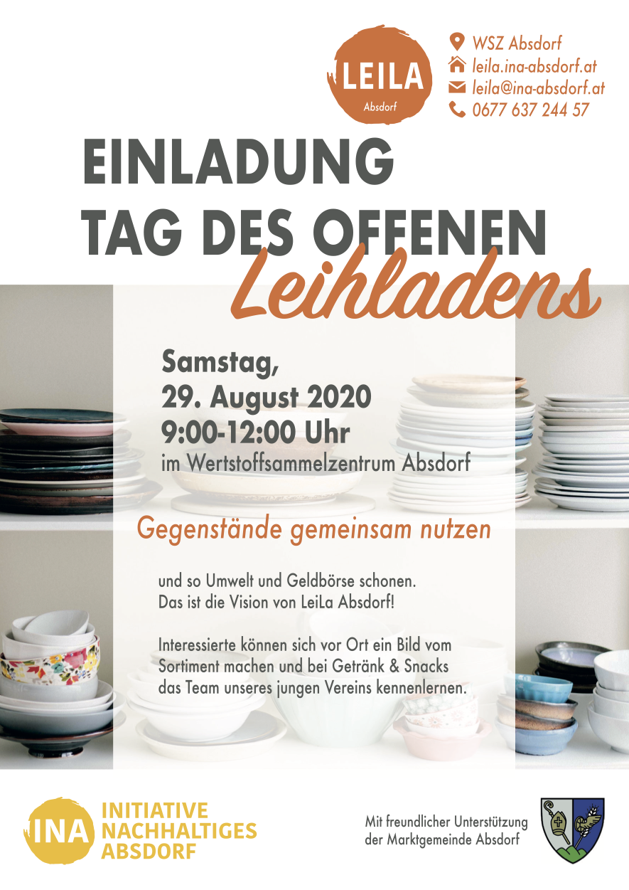 Flyer LeiLa Absdorf Eröffnung am 28.09.2020